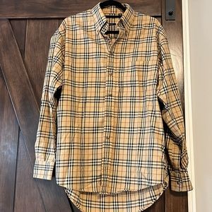 Mens Burberry button down dress shirt. No rips or holes. Has all buttons